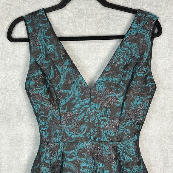 Alice And Oliva Dress Womens 4 Black Teal Mini Sleeveless Party Hoco Sorority - Picture 2 of 14